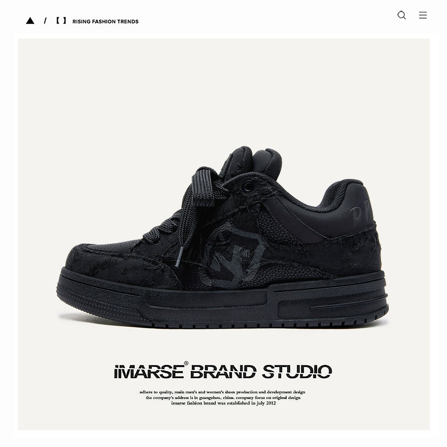 Sneakers Basse Nere Testurizzate - Scarpe da Uomo Stile Street con Suola Spessa e Dettagli in Rilievo