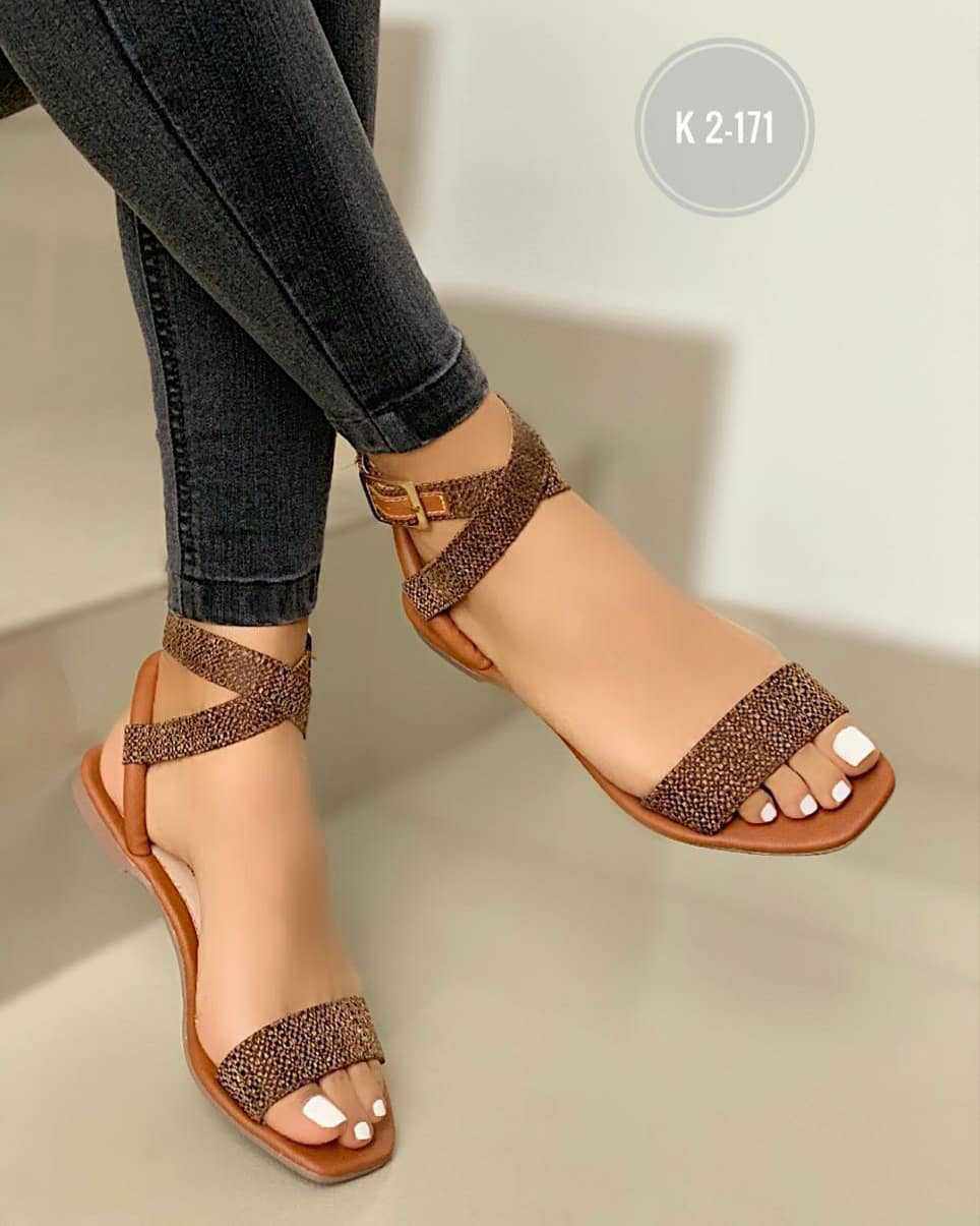 Women's Black Ankle Strap Flat Sandals with Gold Buckle ? Boho Chic Open Toe Summer Shoes