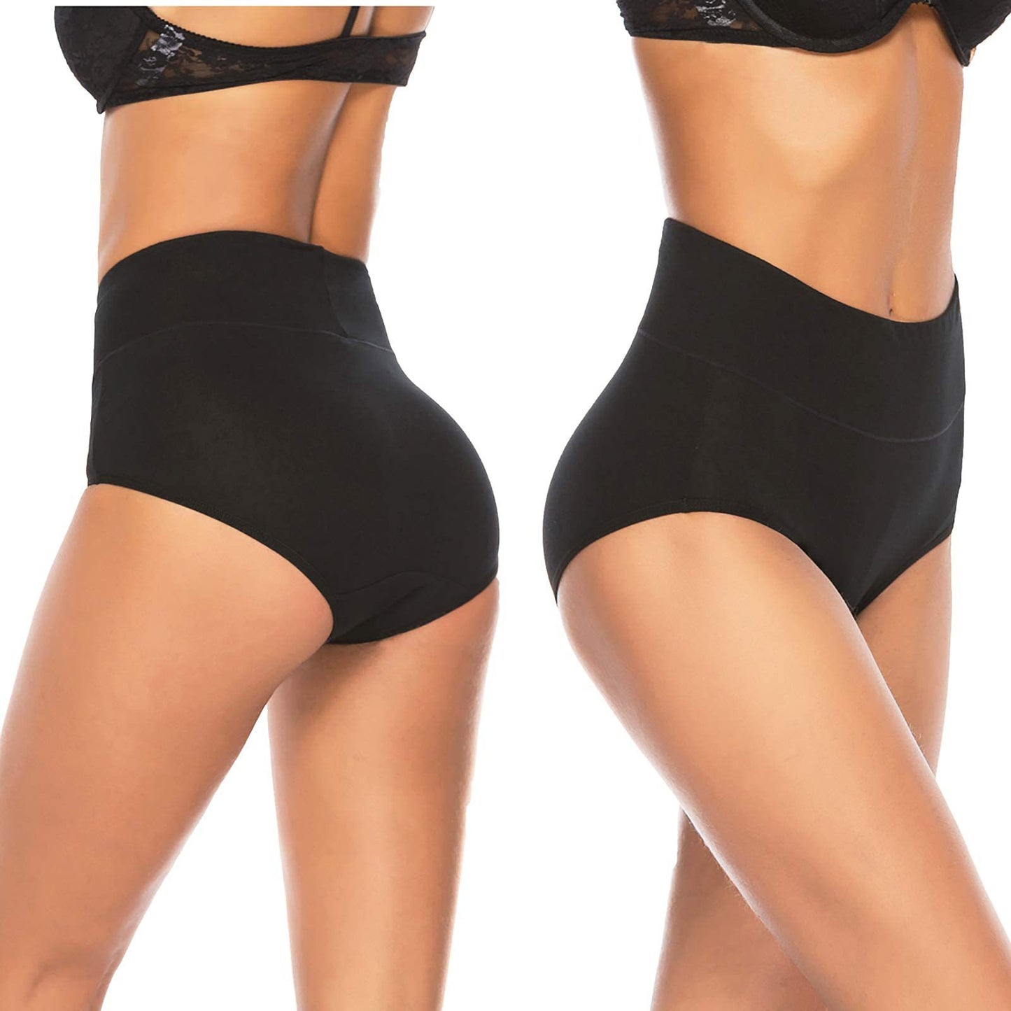 Slip da donna a vita alta in cotone | Mutandine contenitive a copertura totale | Culotte comode grigie | Taglie forti