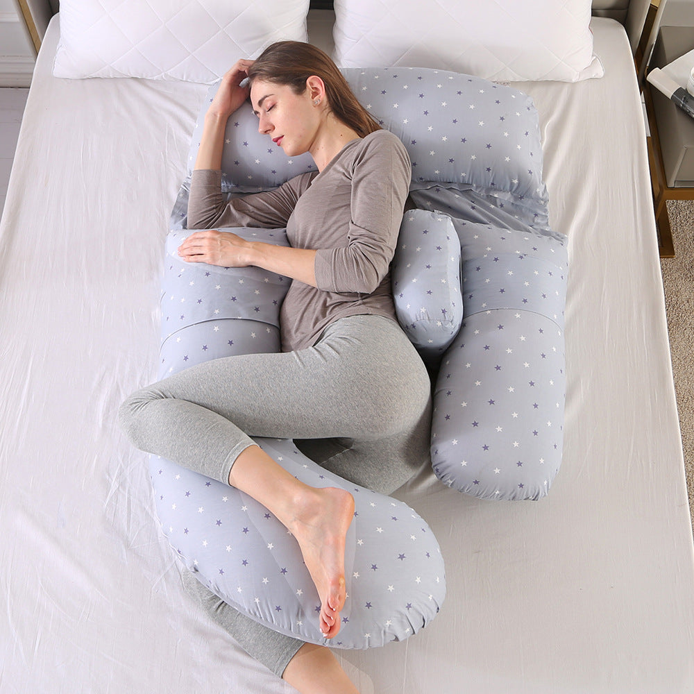 G-Shape Full Body Pregnancy Pillow | Honeycomb Cooling Maternity Pillow with Head Support | Total Belly Back Hip Knee Side Sleeper Cushion | Sage Green