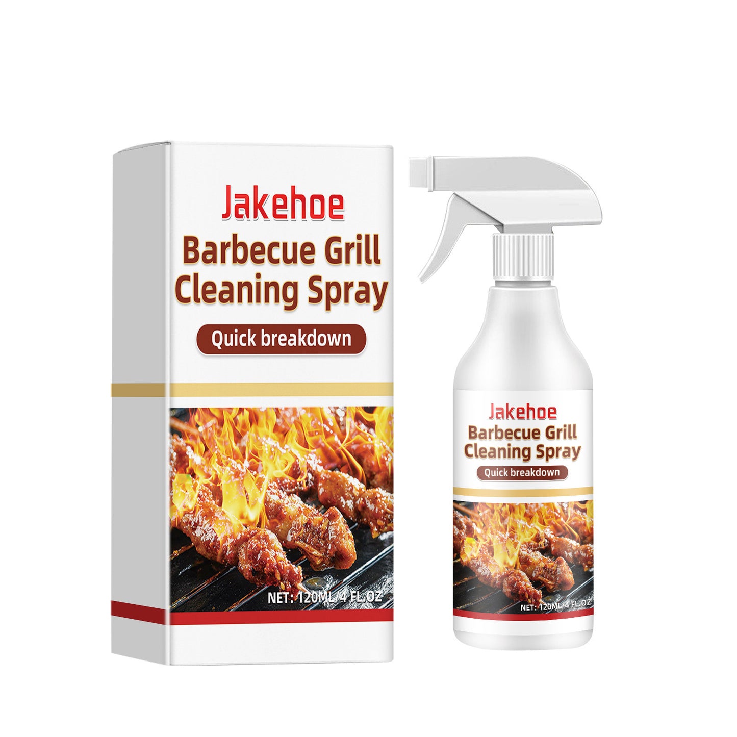 Spray per la Pulizia del Barbecue Jakehoe 120ml | Sgrassatore e Pulitore Rapido per Barbecue, per Grasso e Incrostazioni di Carbonio