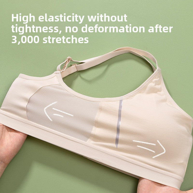 Breathable Mesh Sports Bra Women | Adjustable Non Slip Strap Workout Bra | Lightweight Refreshing Gym Bra Green Single Pack