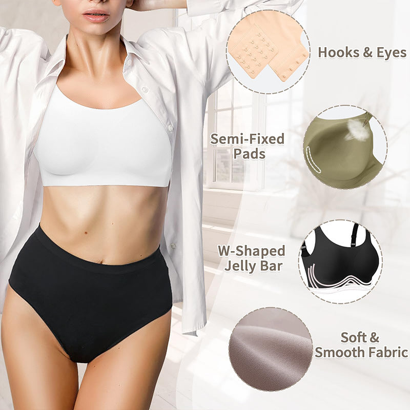 Damen Nahtloser Kabelloser Bralette | Bequemer BH mit breiten Trägern und U-Ausschnitt | Glatter, bügelloser Alltags-BH