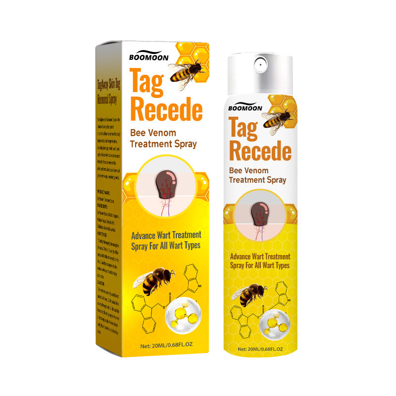 Tag Recede Bee Venom Skin Tag Removal Spray | Advanced Wart Treatment for All Wart Types | 20ml Fast Acting Formula
