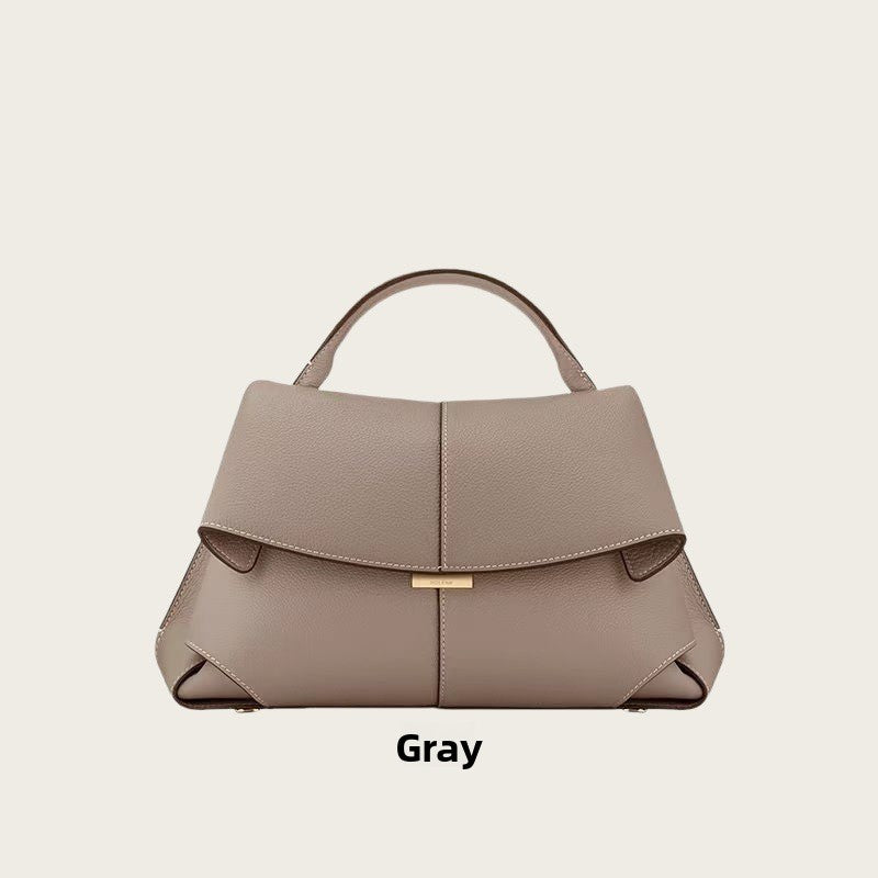 Pol�ne Num�ro Bag White | Structured Top Handle Flap Crossbody Handbag with Gold Hardware