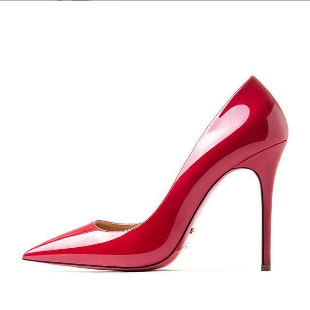 Black Patent Leather Pointed Toe Extreme Stiletto Pumps with Red Sole | The Ultimate Iconic Luxury Power Heels for Women