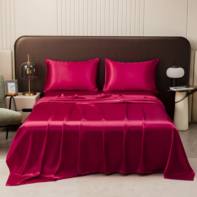 Black Satin Bed Sheet Set | Luxury Silky Smooth Bedding Set with Pillowcases