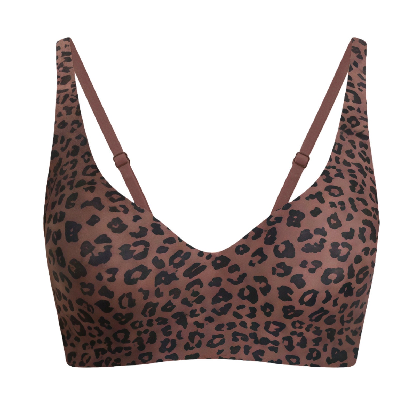 Women's Seamless Wireless Push Up Bralette | Deep V-Neck Smooth Cup Bra | 9 Colors Including Leopard Print