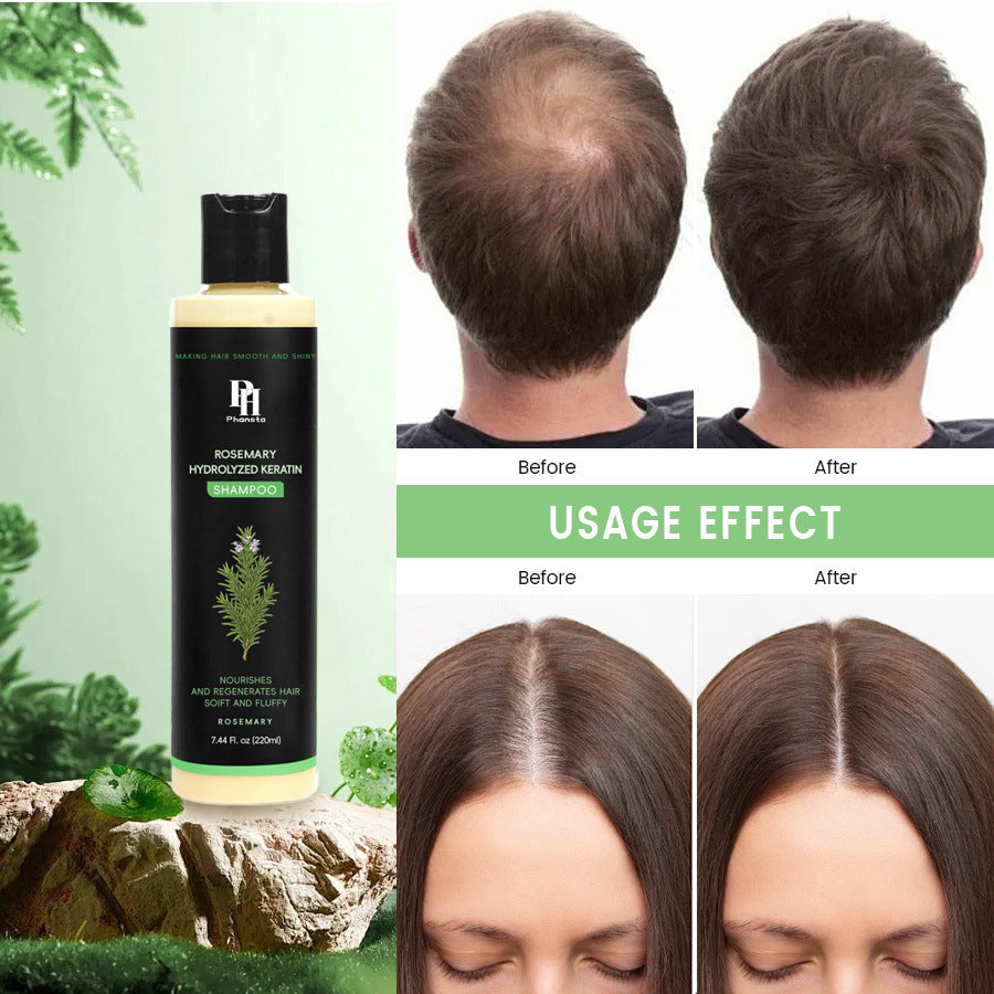 Phansta Rosemary Hydrolyzed Keratin Shampoo 220ml | Smooth Shiny Soft Fluffy Hair | Nourishing Hair Growth Shampoo