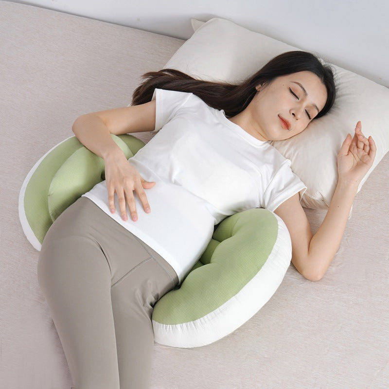 Ergonomic Pregnancy Pillow | Scientific Pressure Partition Support for Waist & Back | Maternity Side Sleeping Pillow for Pregnant Women | Belly Support Cushion