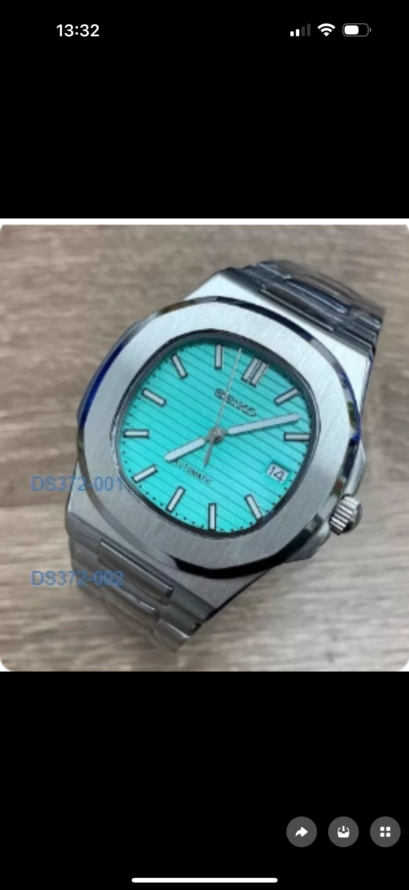 Seiko Automatic Watch Men | Arabic Numeral Blue Tapisserie Dial | Octagon Screw Bezel | Silver Steel Royal Oak Style Watch