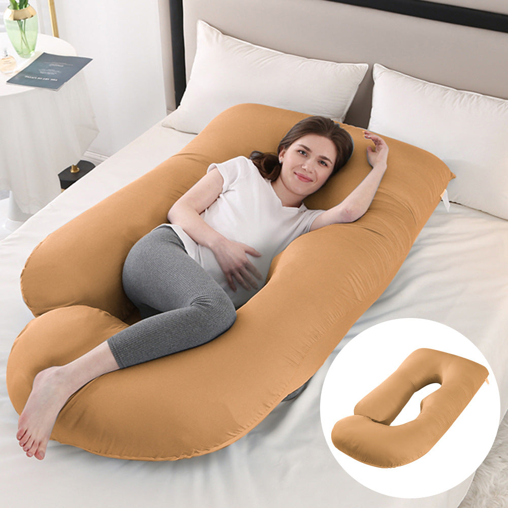 U-Shape Full Body Pregnancy Pillow | Velvet Maternity Body Pillow for Belly Back Hip & Knee Support | Side Sleeper Total Support Cushion | Grey