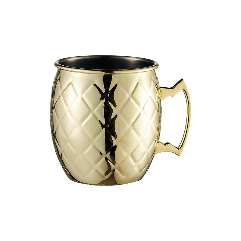 Hammered Moscow Mule Mug | Copper Rose Gold & Black Stainless Steel Cocktail Cup | Premium Bar Drinkware for Home & Party