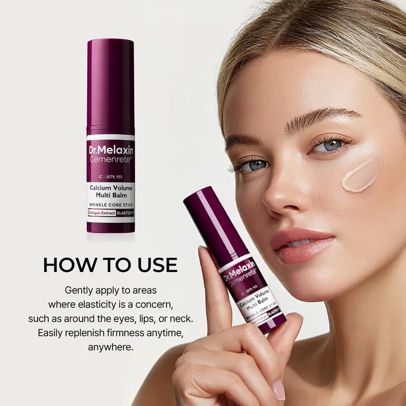 Dr.Melaxin Cemenrete Calcium Volume Multi Balm Wrinkle Core Stick Set of 2 with Collagen Extract for Elasticity and Anti Aging Skin Care