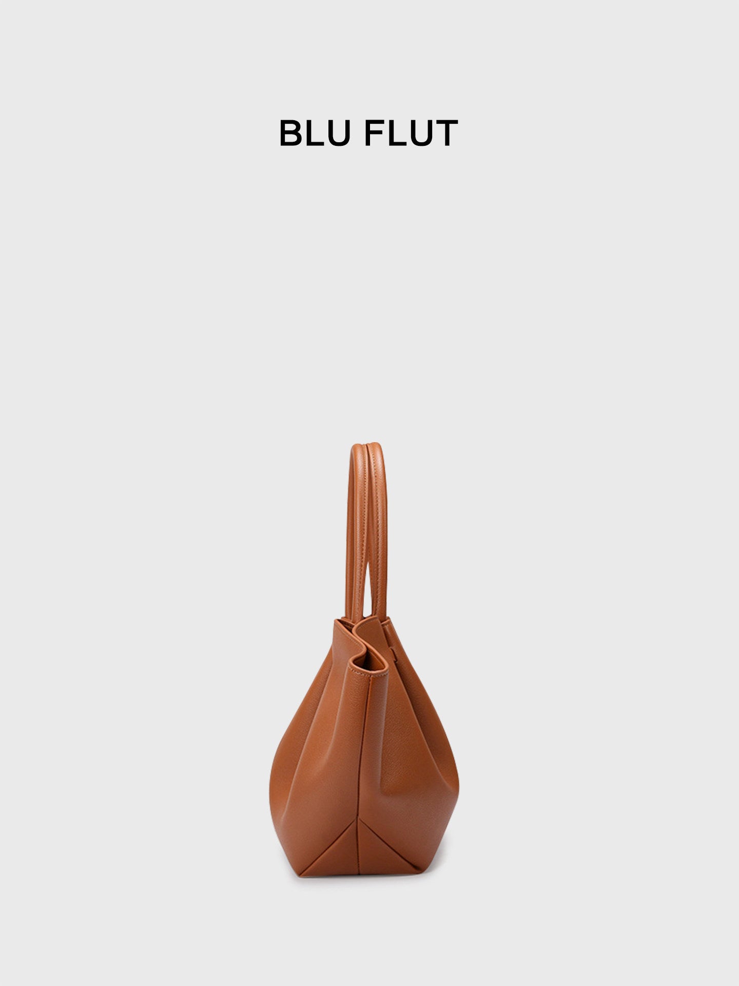 Black Leather Tote Bag with Winged Sides - Structured Trapezoid Shoulder Bag | Designer Inspired Minimalist Tote