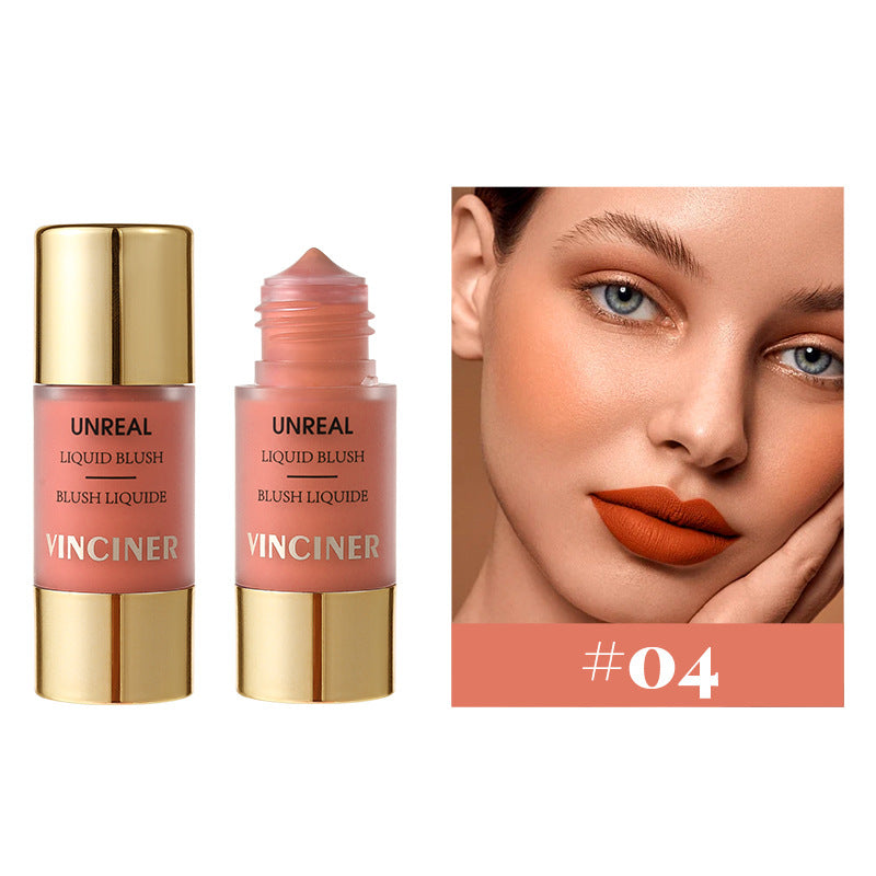 أحمر خدود سائل VINCINER Unreal | صبغة خدود قابلة للبناء تدوم طويلاً بـ 7 درجات | تورّد طبيعي، إشراقة ندية وتركيبة قابلة للمزج | أحمر خدود سائل لجميع ألوان البشرة