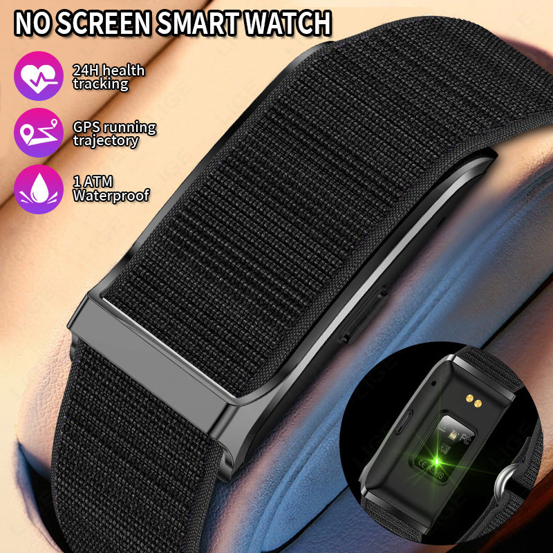 Smartwatch ohne Display, Fitnessband mit Herzfrequenz, Blutsauerstoff, Blutdruck, Schlafmonitor, GPS, 127 Sportmodi und Menstruationszyklus-Tracking