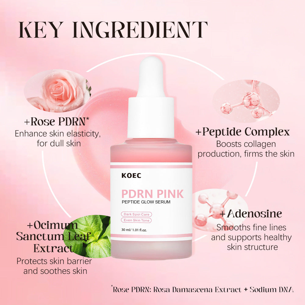 KOEC PDRN Pink Peptide Glow Serum | Dark Spot Care & Even Skin Tone | Korean Brightening Face Serum 30ml