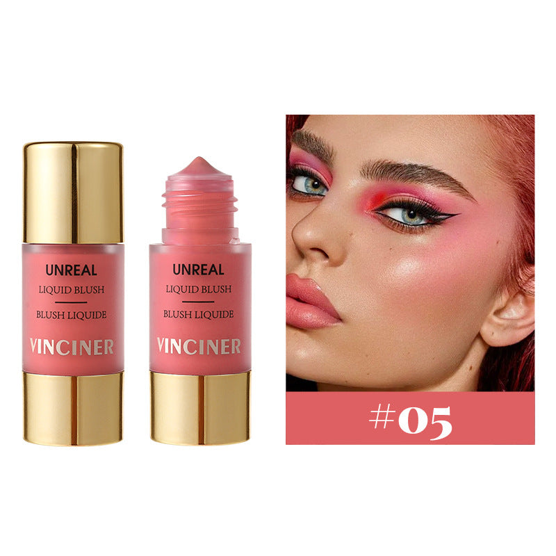 أحمر خدود سائل VINCINER Unreal | صبغة خدود قابلة للبناء تدوم طويلاً بـ 7 درجات | تورّد طبيعي، إشراقة ندية وتركيبة قابلة للمزج | أحمر خدود سائل لجميع ألوان البشرة
