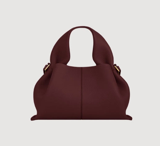 Polene Numero Un Bag in Black Pebbled Leather - Iconic French Handbag | Luxury Shoulder Bag with Top Handle