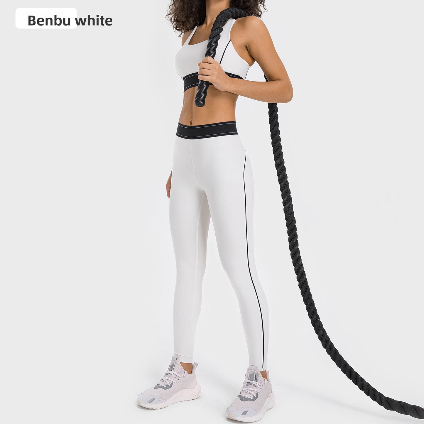 Black 2-Piece Activewear Set | High Waist Leggings & Racerback Sports Bra for Women