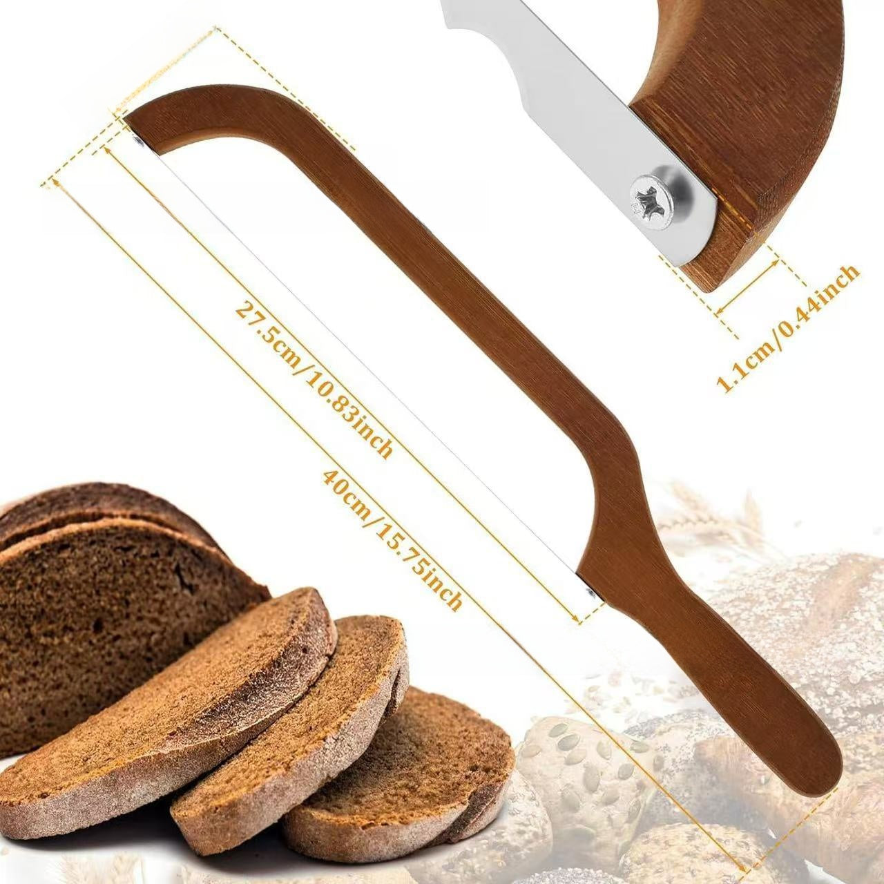 Coltello seghettato in legno per affettare il pane
