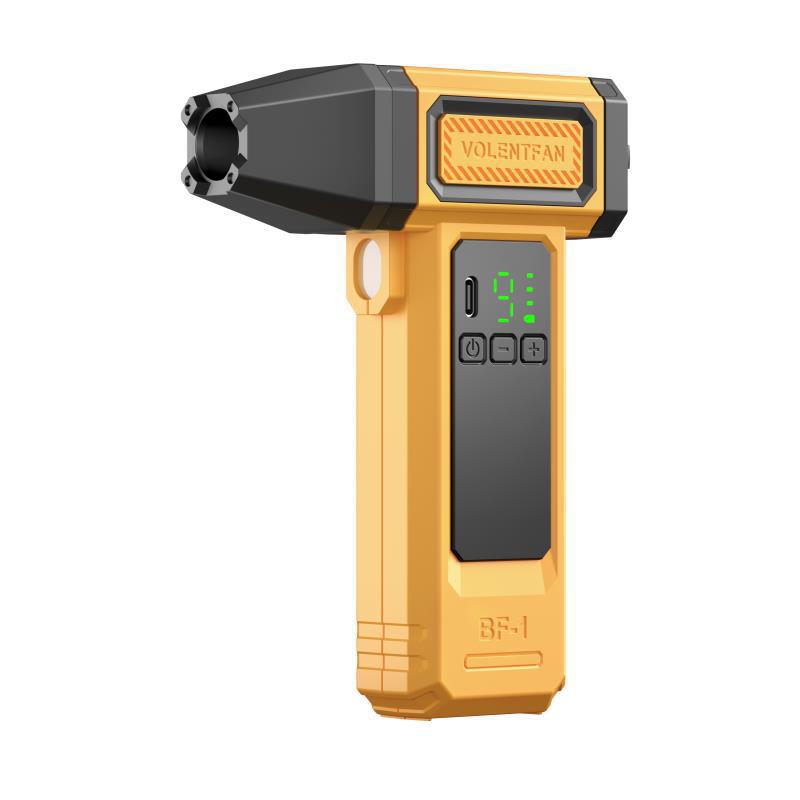 Volentfan BF-1 Cordless Electric Air Duster | Rechargeable Air Blower with LED Display | Yellow