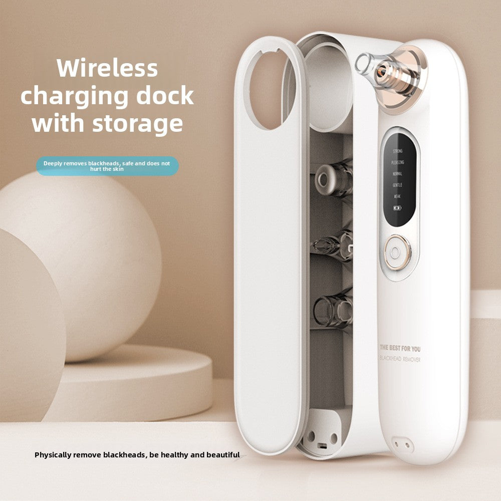 Electric Blackhead Remover Vacuum with Built-In Storage Case | 5 Suction Levels | Multiple Heads | Portable Travel Pore Cleanser