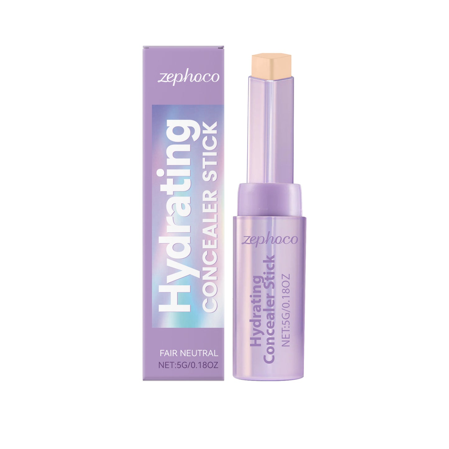 Zephoco Hydrating Concealer Stick 5g | Hell-neutral | Feuchtigkeitsspendender Concealer mit hoher Deckkraft | Glättet die Haut und hellt die Augenpartie auf 