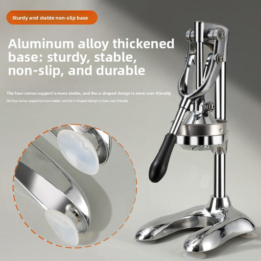 Spremiagrumi Manuale in Acciaio Inox Extra Resistente con Doppia Modalità di Spremitura e Base Antiscivolo per Arance, Limoni, Mandarini e Succhi di Frutta