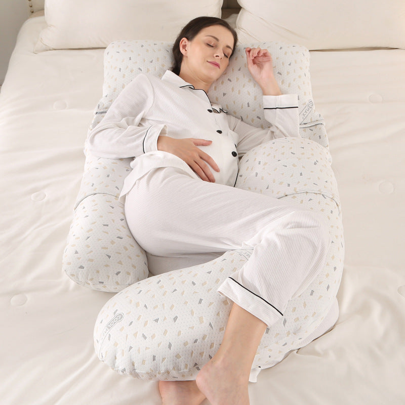 G-Shape Full Body Pregnancy Pillow | Honeycomb Cooling Maternity Pillow with Head Support | Total Belly Back Hip Knee Side Sleeper Cushion | Sage Green