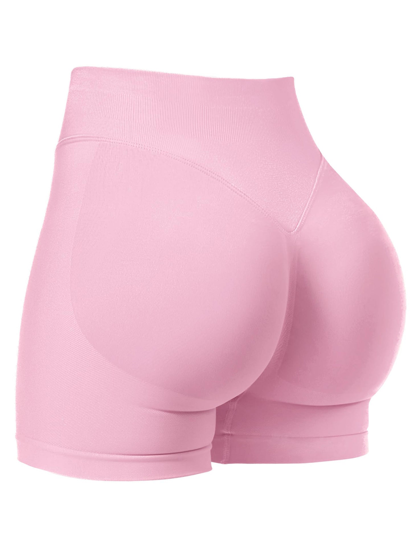 Pink Seamless Scrunch Booty Shorts | High Waist Butt Lifting Gym Shorts | Women's Workout Training Shorts