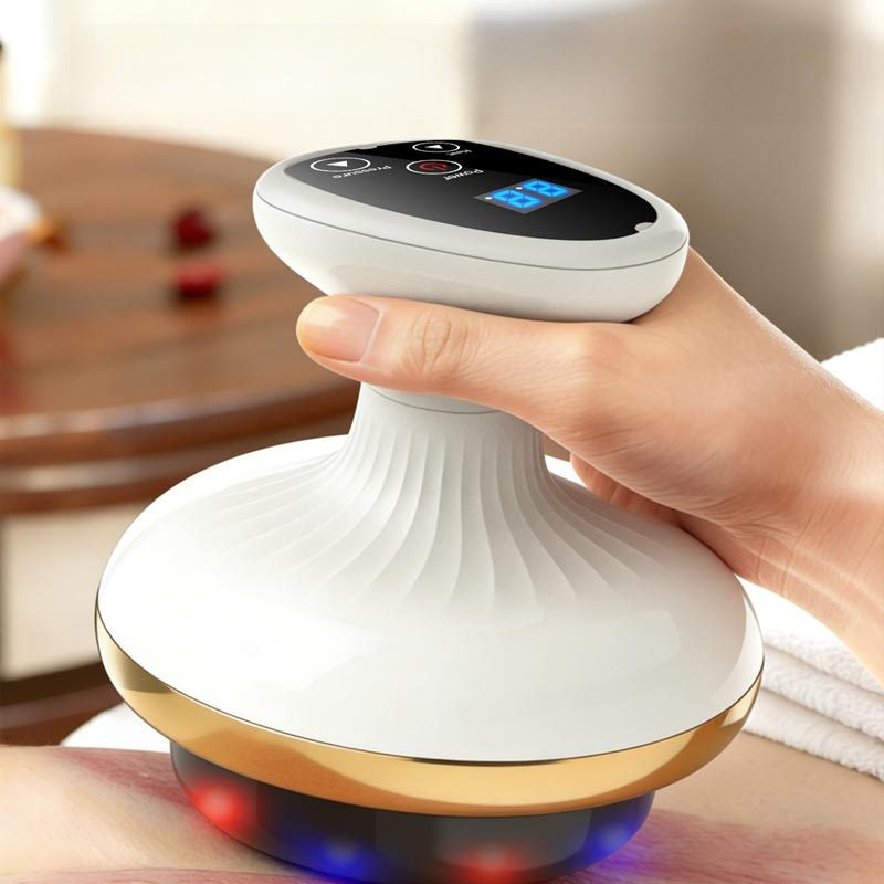 Electric Cupping & Gua Sha Massage Device | Red Light Heat Therapy Body Massager with 6-Level Suction & EMS