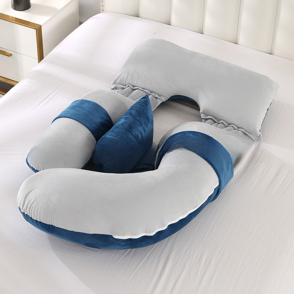 G-Shape Full Body Pregnancy Pillow | Honeycomb Cooling Maternity Pillow with Head Support | Total Belly Back Hip Knee Side Sleeper Cushion | Sage Green