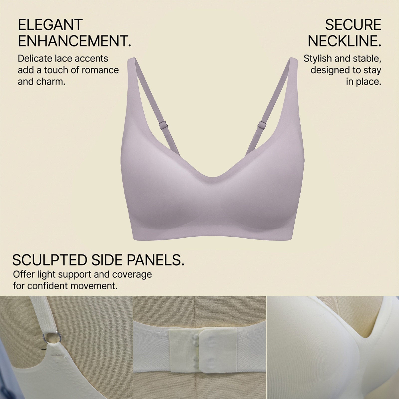 Women's Seamless Wireless Push Up Bralette | Deep V-Neck Smooth Cup Bra | 9 Colors Including Leopard Print