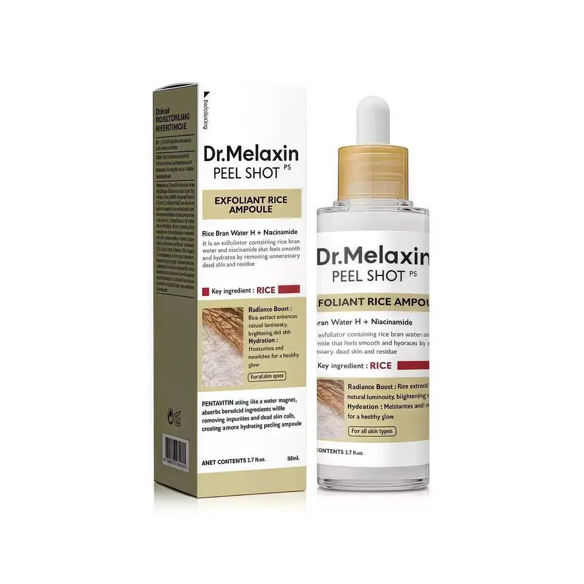 Dr. Melaxin Peel Shot Set of 3 – Rice Ampoule + Kojic Acid Turmeric Serum + Black Rice Ampoule | Exfoliating Facial Serum Bundle | Limited Time Offer