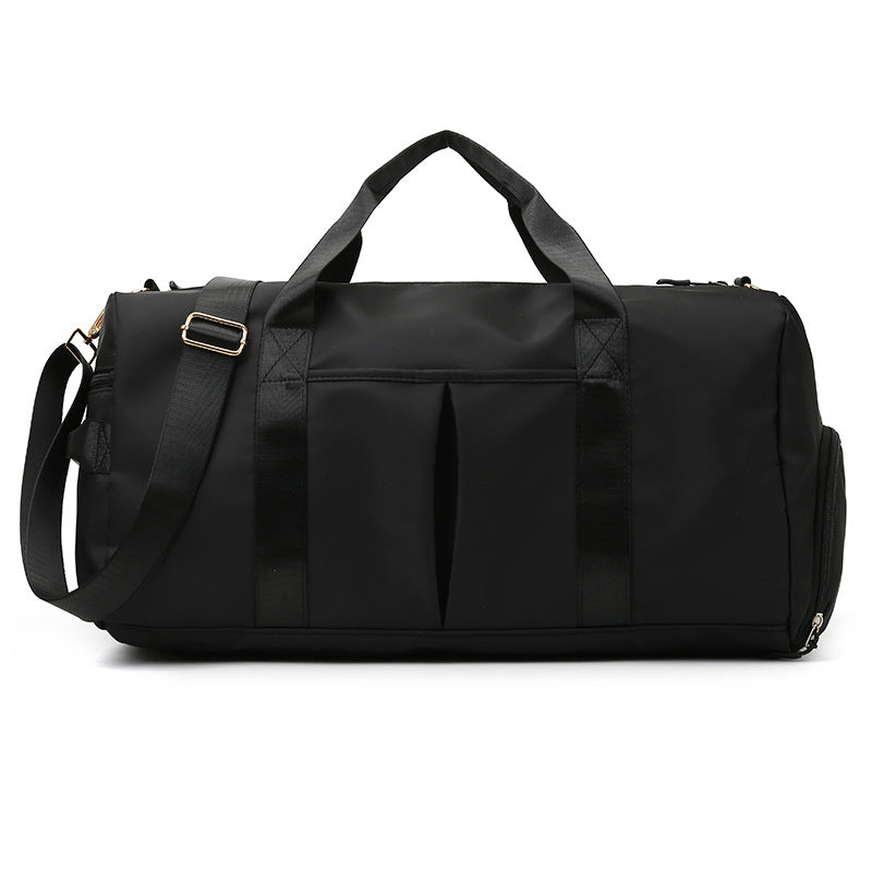 Beige Canvas Gym Duffel Bag - Sports Travel Bag with Shoe Compartment | Yoga Workout Weekender Tote for Women