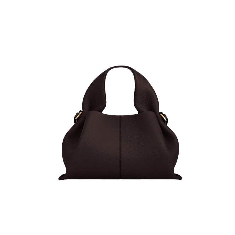 Polene Numero Un Bag in Black Pebbled Leather - Iconic French Handbag | Luxury Shoulder Bag with Top Handle