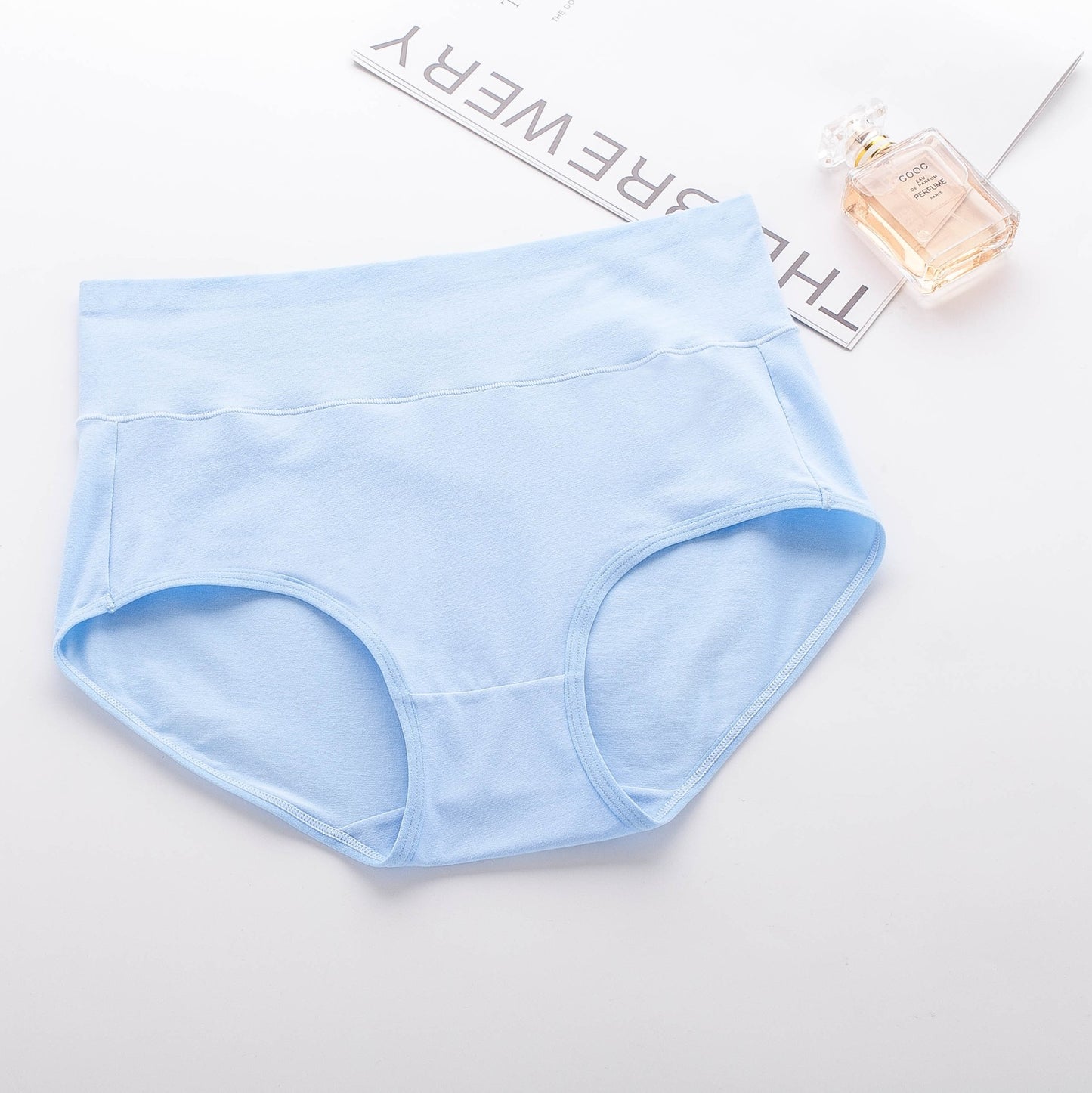 Slip da donna a vita alta in cotone | Mutandine contenitive a copertura totale | Culotte comode grigie | Taglie forti