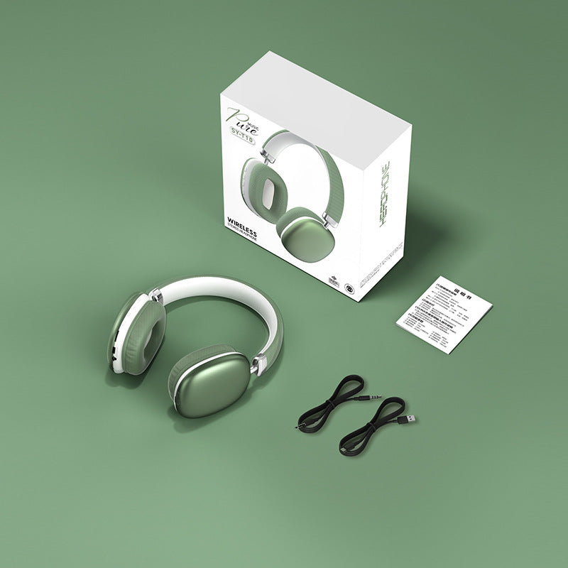 Wireless Bluetooth Over-Ear Headphones 6D Immersive Stereo Sound Foldable On-Ear Headset with Wired Mode USB Charging Cable Mic for Music Gaming Travel School - SY-T4