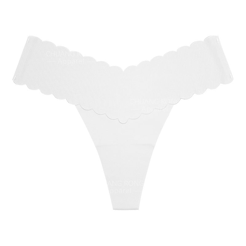 Women's Pink Seamless Panties | No-Show Scalloped Edge Underwear | Soft Invisible Briefs | Everyday Comfort