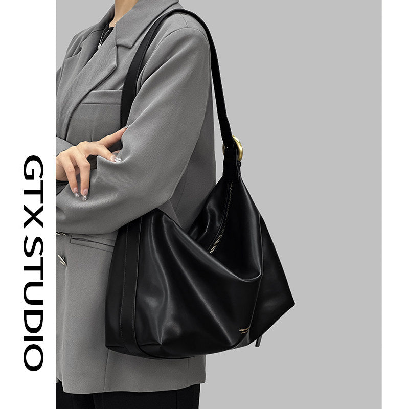 Genuine Leather Chocolate Brown Leather Hobo Bag with Knotted Handle | Slouchy Shoulder Bag