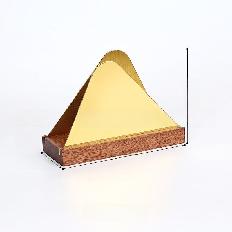 Gold & Walnut Wood Desk Organizer Set | Business Card Holder & Pen Cup | Luxury Office Accessories | Modern Minimalist Desktop Organizer