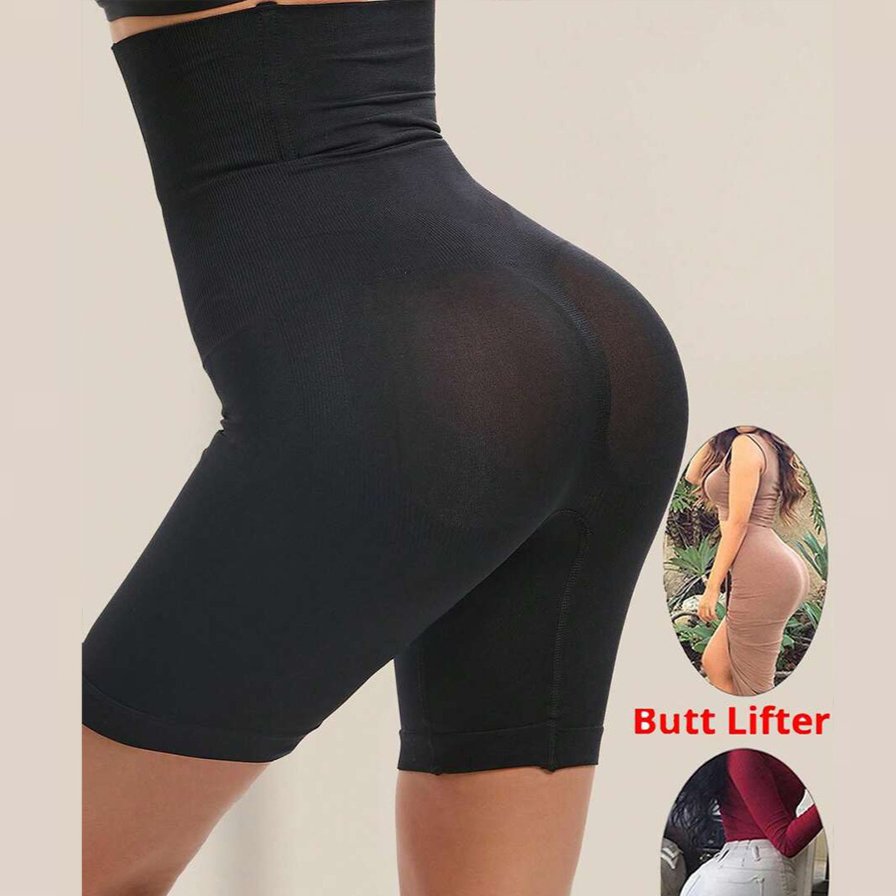 High Waist Butt Lifter Shapewear Shorts for Women ? Tummy Control Body Shaper with Hip Enhancement | Black