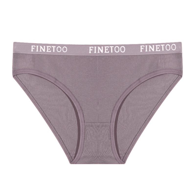 FINETOO 3 PCS Ribbed Cotton Briefs for Women Soft Cheeky Panties Set Logo Waistband Everyday Underwear Black