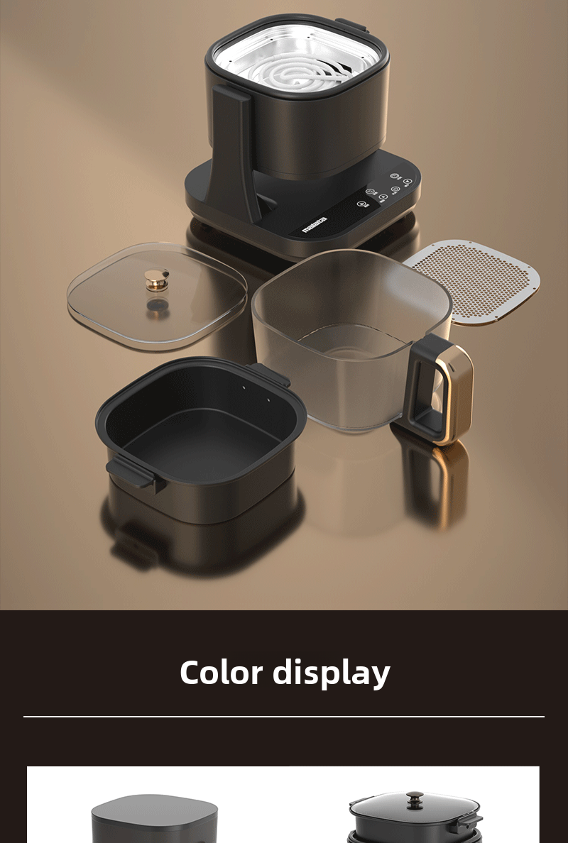 Cuocitore Elettrico Smart Portatile con Rotazione a 360° | Mini Pentola da Cucina con Controllo Touch | Elettrodomestico da Cucina Multifunzionale e Leggero
