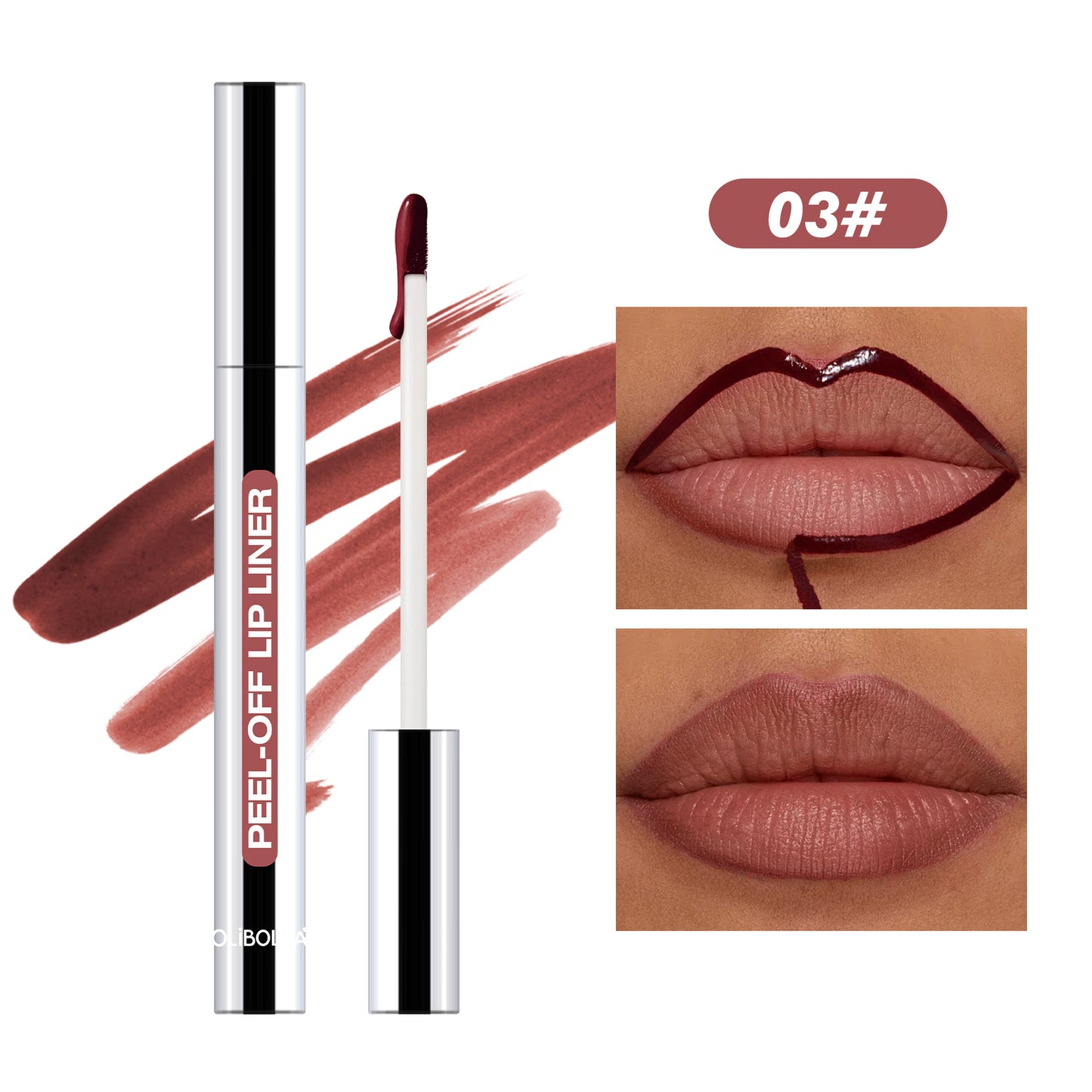 OLIBOLLA Professional Peel-Off Lip Liner | 8 Colors | Long Lasting Liquid Lip Liner Pen