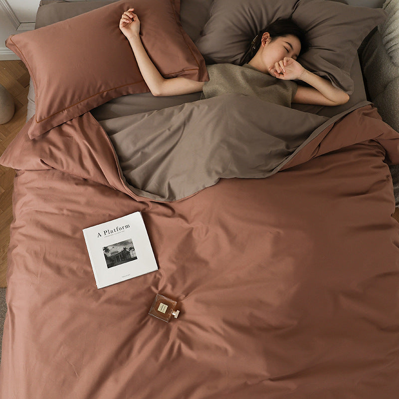 Two-Tone Gray & Taupe Bedding Set | Soft Reversible Duvet Cover with Pillowcases - Queen & King