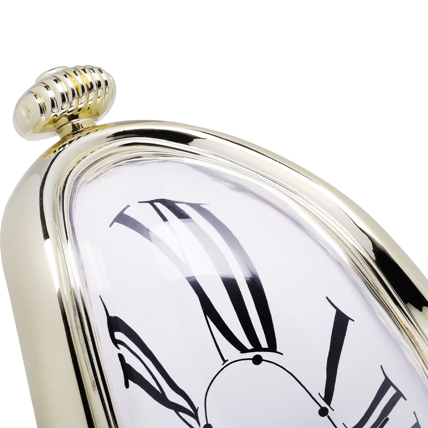 Surrealist Melting Clock Dali Inspired Decorative Table Clock - Silver & Gold Distorted Art Desk Clock Home Decor