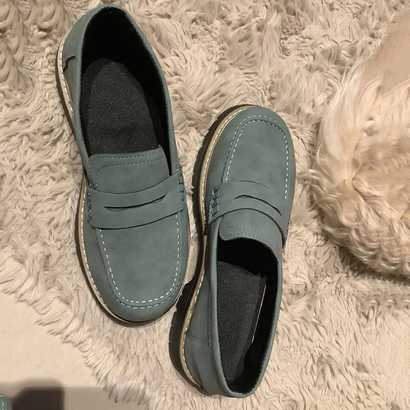 Chunky Lug Sole Penny Loafers | Women's Slip-On Platform Loafer Shoes in Multiple Colors